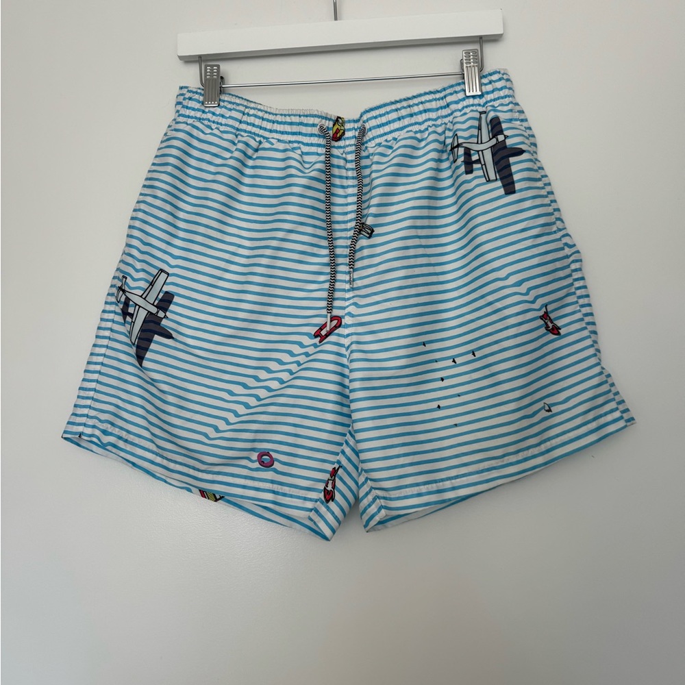 Boardies Drawstring Swim Shorts in Blue/White